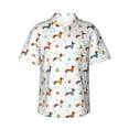 thumbnail image 2 of Picia winter Snowflake Dachshund Gentle Cotton Regular Fit Short Sleeve Casual Hawaiian Shirt for Men-XX-Large, 2 of 8
