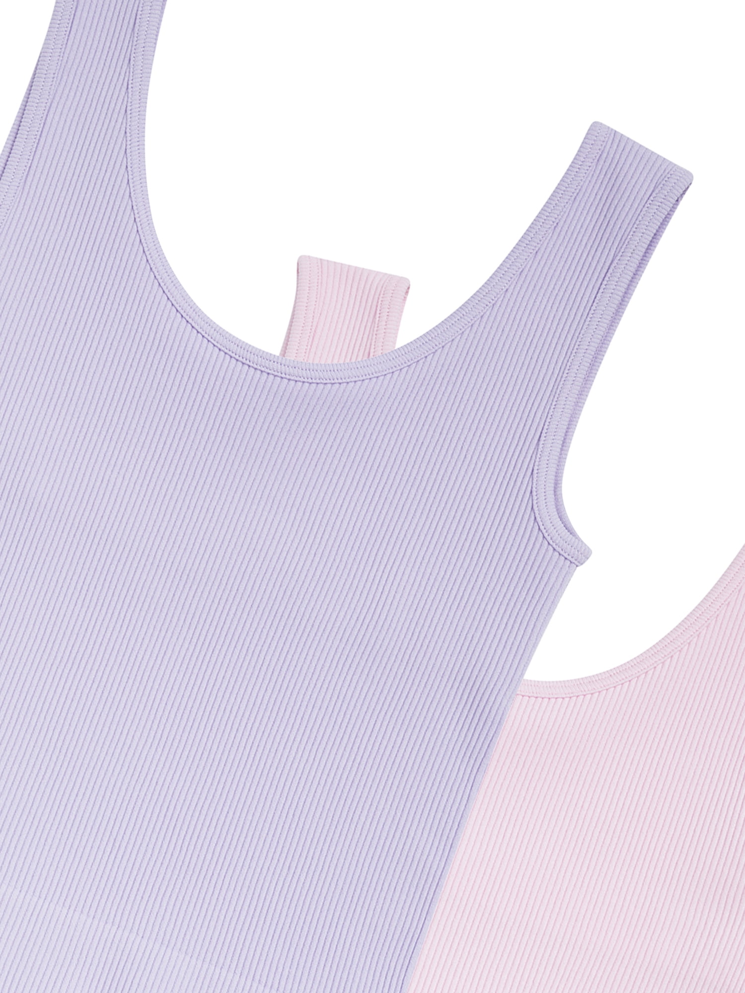 Athletic Works Girl's Ribbed Tank, 2-Pack, Sizes 4-18