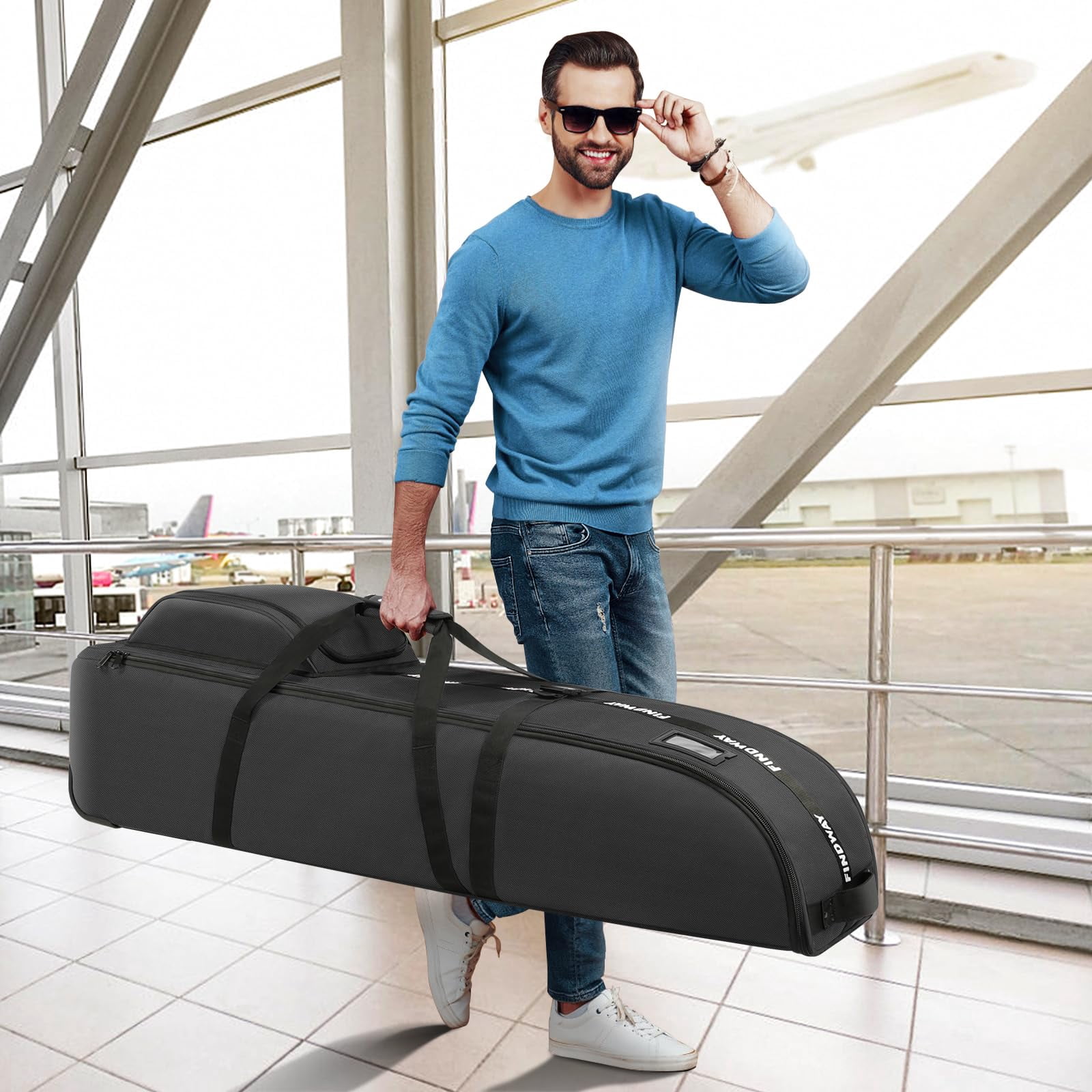 Golf Travel Bag For Airlines 900d Heavy Duty Oxford Case With Wheels  Cover Club Protector Liner Men Women
