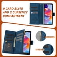 thumbnail image 5 of for Samsung Galaxy Z Fold 7 Case Zipper Wallet with 9 Card Holder, for Women Men, Strap Wristlet Wristband Magnetic Closure Kickstand Phone Cover for Samsung Galaxy Z Fold 7 5G, Blue, 5 of 7
