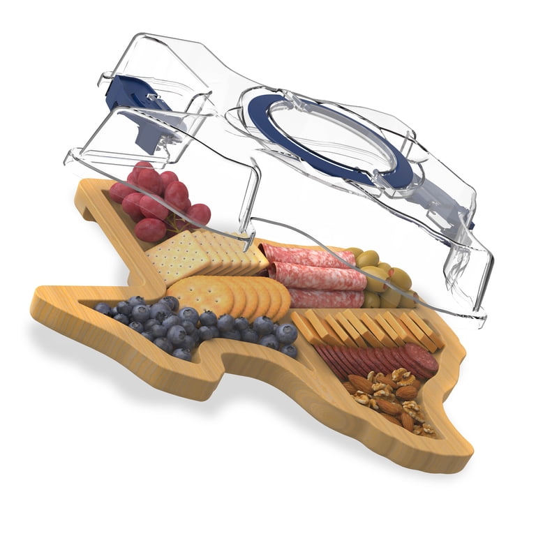 Cook With Color Texas State Shaped Charcuterie Board with Cover