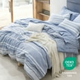 thumbnail image 6 of U by Bedsure Bed in a Bag Full Size , 7-Pieces Blue White Striped Comforter Bedding Sets, 6 of 6