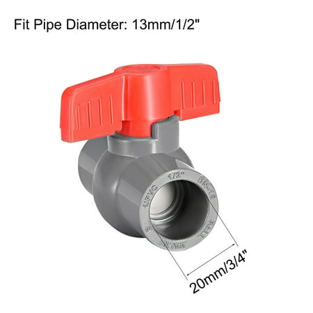 Pvc Ball Valve Water Supply Pipe Knob Tap Faucet Slip Ends 1 2