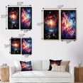 thumbnail image 4 of Designart "Fireworks in the Celestial Galaxy III" Galaxies Framed Wall Art Set Of 2 - Teal Fantasy Framed Canvas Set For Living Room Decor, 4 of 7