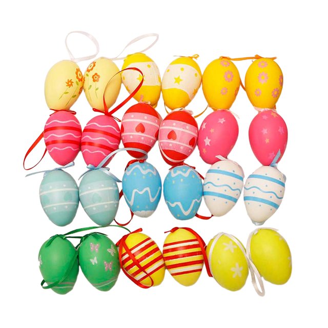24 Huevos de Pascua Coloridos Decoraciones DIY Sunnimix