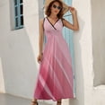 thumbnail image 5 of Pink Texture Background Dress Summer Street Style Bohemia Long Dresses Female Sleeveless Printed Maxi Dress, 5 of 9