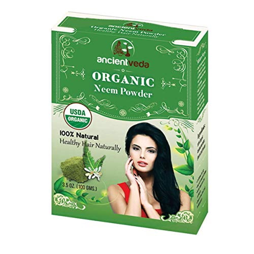 AncientVeda Neem Powder | All Natural Cure for Dandruff, Dry Scalp & Lice | 100% USDA Organic Hair Treatment