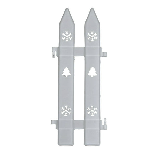 Valla De Plástico Valla de plástico blanca para árbol de Navidad de 30 x 10 cm con diseño de copo de nieve para jardín, fiesta, jardín, bordes de plantas, pieza única Rkxzt
