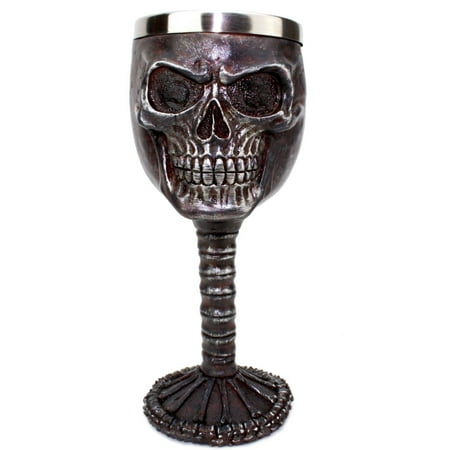 XXXXX Smiling Juju Gothic Skull Wine Goblet ~ Tribal Skeleton Design Wine Cup Creepy Skeleton Head Goblet For Halloween Party new