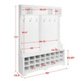 thumbnail image 2 of Prepac White Hall Tree with Bench and Shoe Storage, 60"W x 77"H x 15.5"D - 24 Shoe Cubby, Mudroom Bench with Storage and Hooks, 2 of 6