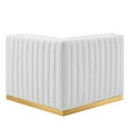thumbnail image 4 of Modway Conjure Channel Tufted Performance Velvet Left Corner Chair in Gold White, 4 of 6