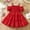 Red, variant on Juslio Dresses for Girls Round Neck Kids Flower Clothing Short Sleeve Girl Dress