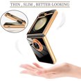 thumbnail image 2 of Compatible for Samsung Galaxy Z Flip 5 Case with Ring Holder Kickstand [with Magnetic] Soft TPU Shockproof Electroplated Protective Phone Case for Galaxy Z Flip 5 Black, 2 of 12
