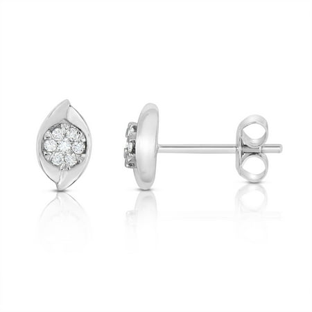 1/10 Carat T.W. Single-Cut White Diamond 10kt White Gold Earrings with HI I1-I2 Diamonds