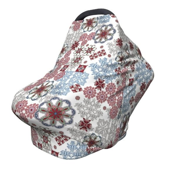 Fotbe Abstract Floral Pattern Car Seat Covers for Babies, Nursing Breastfeeding Cover Carseat Canopy, Soft Stretchy Carrier Cover