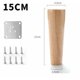 thumbnail image 4 of Patas de Muebles de Madera Rectas de 15 cm, 4 Piezas Patas de Mesa Redondas de Madera Natural con Tornillos y Protector de Piso para Muebles de Bricolaje Sofá Sillón Sofá Cama Silla, 4 of 4