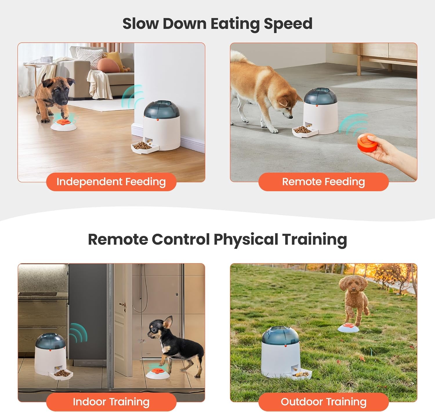 Dog Puzzle Feeder Toy, Interactive IQ Training, Electronic Treat Dispenser, Automatic Rechargeable with Remote Control for Food Dispensing, All Breeds, 280ml Capacity