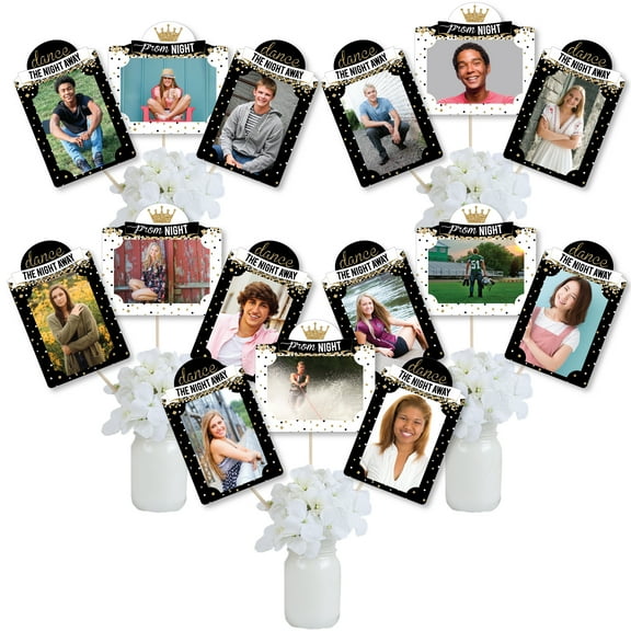 Big Dot of Happiness Prom - Prom Night Party Picture Centerpiece Sticks - Photo Table Toppers - 15 Pieces