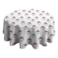 thumbnail image 4 of White Cartoon Unicorn Face Pattern Round Tablecloth 60"x60",Wrinkle Wipeable Table Cloth for Kitchen Dining Room Picnic Patio Party, 4 of 6