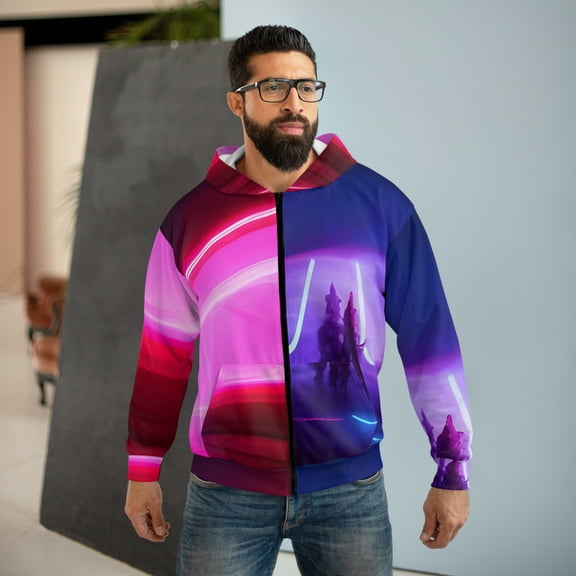 'Laser Tag' Unisex Zip Hoodie (AOP)