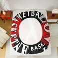 thumbnail image 5 of Manfei Basketball Sport Twin Sheet Sets,Ball Game Player Twin Fitted Sheet,Red Black White Flat Sheet For Kids Boys,Super Cozy Room Decorative,3 Pieces, 5 of 7