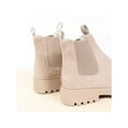thumbnail image 6 of Daeful Women Comfort Pull On Ankle Boots Walking Winter Shoes Work Wear Resistant Combat Booties Beige 8.5, 6 of 9