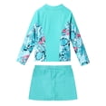 thumbnail image 2 of vastwit Big Girls 2 Piece Swimsuit Long Sleeve Rash Guard Bathing Suit Swim Tops with Shorts Set Leaf 14, 2 of 7
