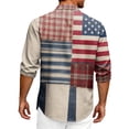 thumbnail image 4 of Domuza Men's 250th Anniversary Usa Shirts Usa Flag Pattern Casual Lapel Button Down Long Sleeve Tee Shirts Summer 2026 Trendy Comfortable Relaxed Fit Tops Sky Blue S, 4 of 4