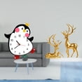 thumbnail image 2 of Reloj de pared de madera con forma de pingüino de dibujos animados, multifuncional, para dormitorio, con pilas, de resina, con forma de ciervo., 2 of 8