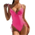 thumbnail image 1 of One Piece Swimsuit for Women One-Piece Hollow Out Bikini Solid Color Swimwear Swimsuit Beachwear Set, 1 of 8