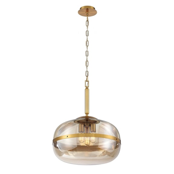 Eurofase Lighting-37198-015-Nottingham - 3 Light Large Pendant Ancient Brass Finish with Champagne