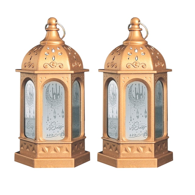 Miangastore 2Pcs Retro Style LED Lantern Vintage Candle Lantern Lamp Ornament Decorative Lantern
