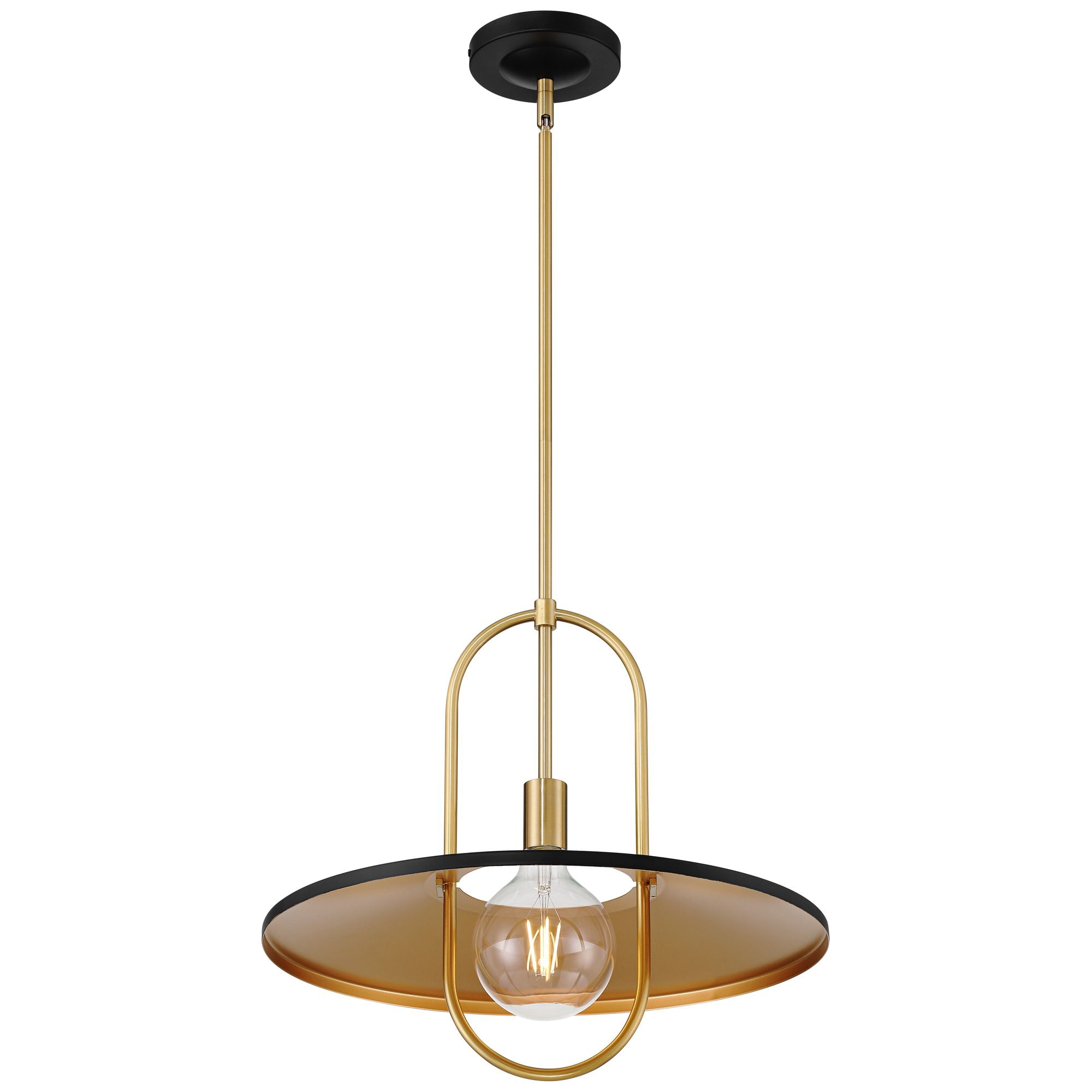 Possini Euro Design Bailey 19" Modern Pendant Ceiling Light Fixture Dining Room Over Table LED Medium Black and Soft Gold Finish
