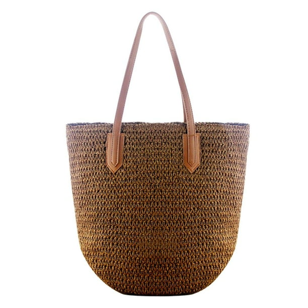 Kavoc Paper Rope Straw Weaving Shoulder Handbags Women Large