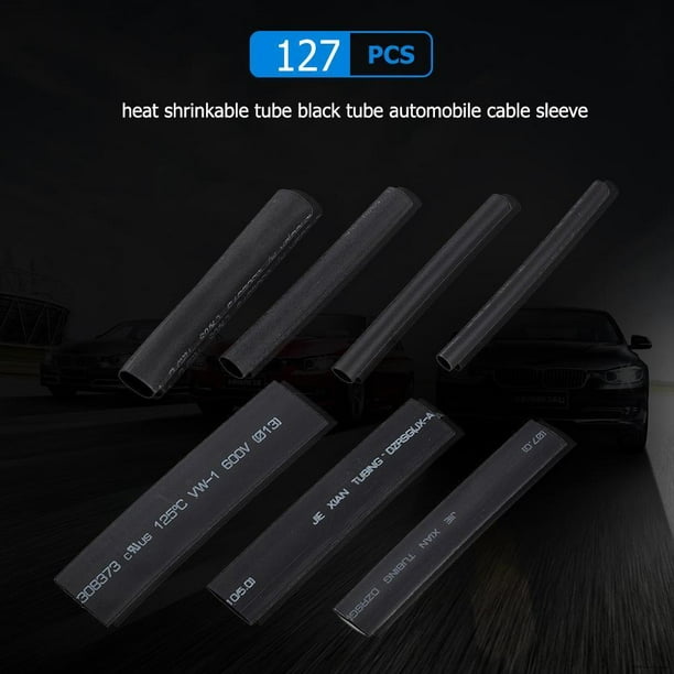 Juego de manguitos de cables eléctricos de tubos termorretráctiles de poliolefina surtidos de 127 piezas