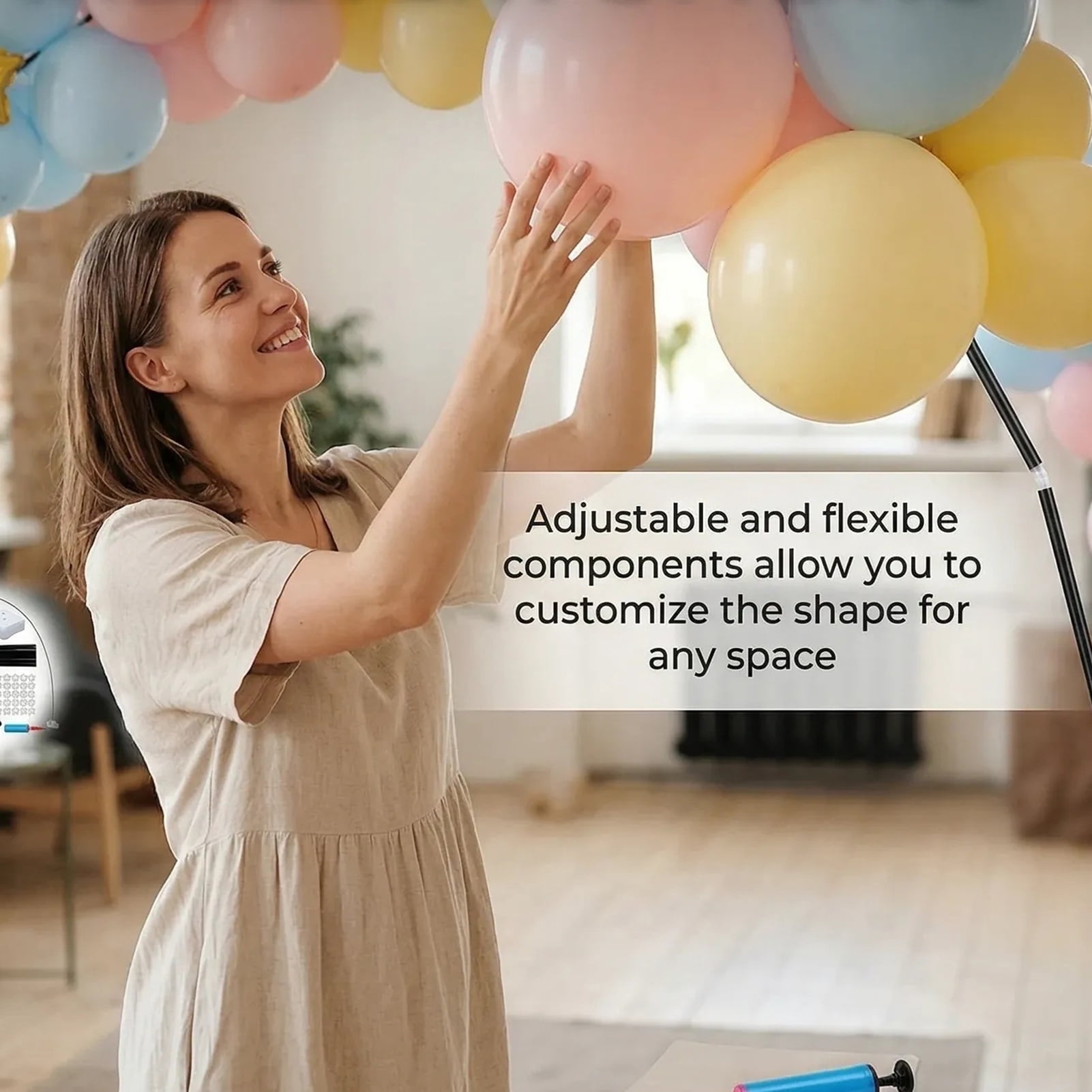 Kicpot Balloon Arch Kit with Stand, 10FT Wide 9FT Tall, Complete Balloon Garland Set for Baby Shower, Gender Reveal, Wedding & Party Decorations