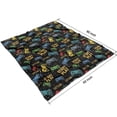thumbnail image 4 of Colorful Controllers Games Texts Black Pattern Blanket,Comfortable Soft Flannel Throw Blanket,All Season,Warm Lightweight Blankets for Sofa Bed Couch Living Room Chair,50"x60", 4 of 4