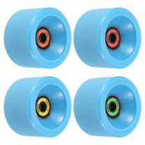 Uxcell 65mm 78A with ABEC-11 Soft Cruiser Wheels Street Wheels Skateboard PU Frosted, Blue 4 Pack