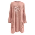 thumbnail image 4 of lcziwo Womens Winter Warm Fuzzy Fleece Sweatshirts Cute Heart Graphic Long Sleeve Crewneck Sherpa Pullover Loose Comfy Loungewear Thermal Tops with Pockets Prime Sales Today Pink S, 4 of 6