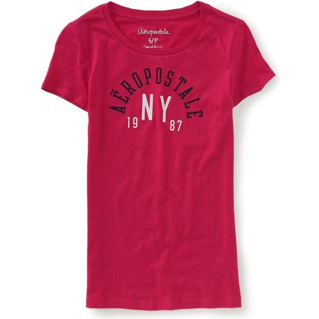Camiseta gráfica Aeropostale Ny 1987 para mujer rosa XS