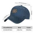 thumbnail image 6 of Mens Baseball Cap, Outdoor Casual Sports Cap Classic Curved Brim Hat - Adjustable Cowboy Hat, Vintage Round Brown Floral- Navy Blue, 6 of 8