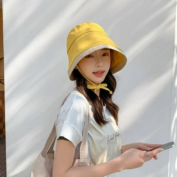 CoCopeanut New Summer Tying Rope Stripped Bucket Cap for Women Spring Fishing Hat Outdoor Sports Autumn Ladies Hat Gift Lady Panama Sun Cap