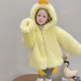 thumbnail image 4 of WOYY Toddler Girls Chick Jacket Fuzzy Warm Hooded Winter Coat Outerwear, Sizes 3-4T, 4 of 7