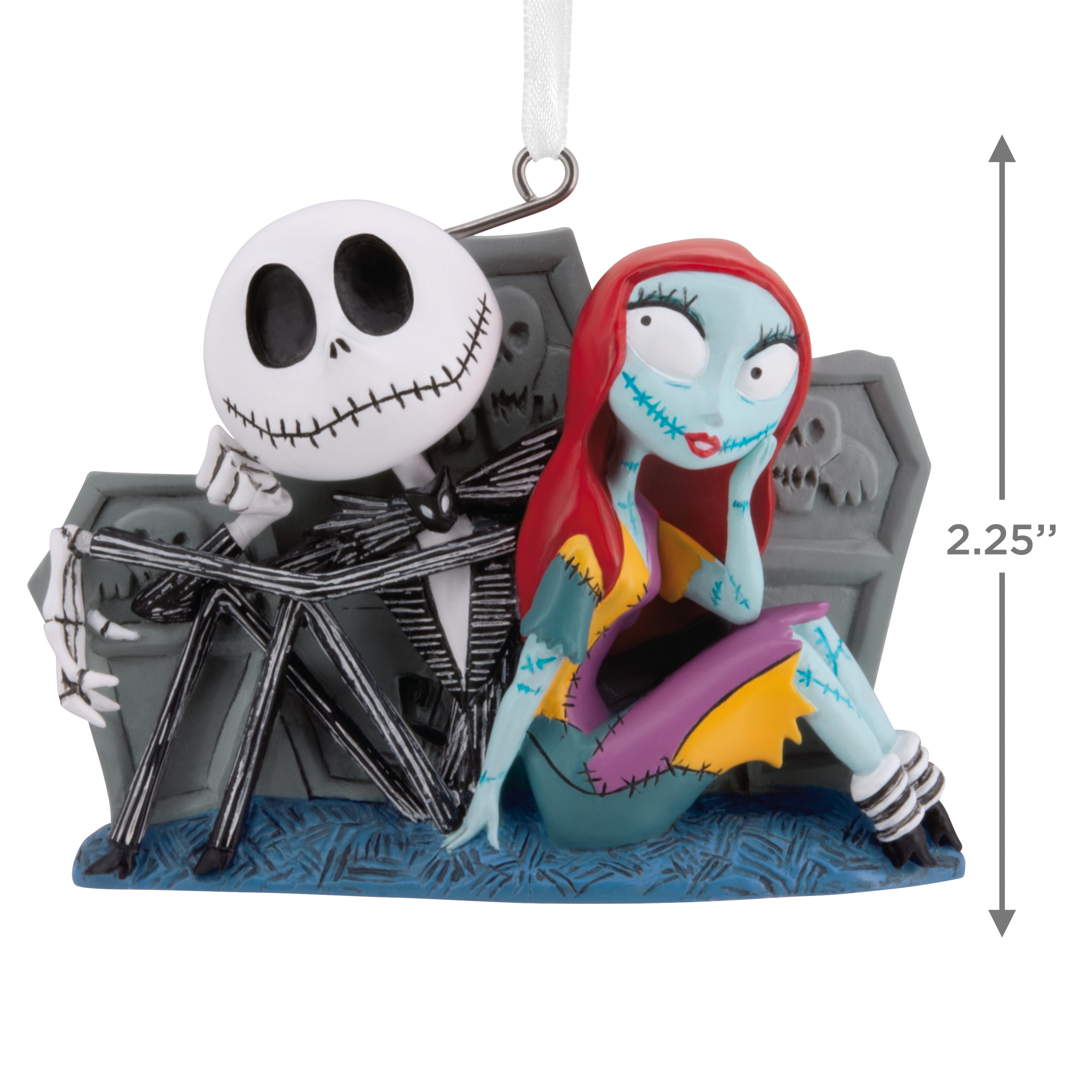 Hallmark Christmas Ornament (Disney Jack, Sally with Tombstones), 1 Count