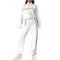 thumbnail image 2 of Women's Classic Sweatshirt Set Solid Color Shirt and Drawstring Pants Versatile, 2 of 8