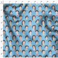 thumbnail image 4 of Soimoi Blue polyester Crepe Fabric Women Face Human Figure Decor Fabric Printed Yard 42 Inch Wide, 4 of 5