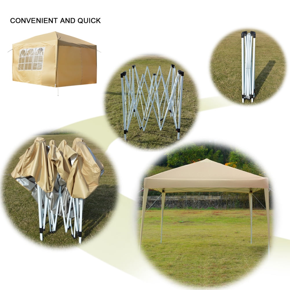 Aimee Lii 116"x116" Canopy Tent Heavy Duty Canopy, Outdoor Tent Canopy for Wedding Party Event Tent, Brown