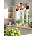 thumbnail image 3 of Orange Grey Color Block Kitchen Valances for Windows Abstract Modern Geometric Valance Curtains&nbsp; for Kitchen /Living Room/Bedroom/ Bathroom Decor, 42"x12 " ,Rod Pocket 1 Panel, Black White, 3 of 7