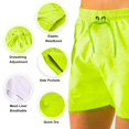 thumbnail image 3 of Printed, Solid & Fluorescent Colored Quick Dry Swim Shorts for Boys and Girls, Swim Trunks, Bathing Suits, Swimwear, Swim Shorts for Kids – 2pc – Green/Blue, 5-6T, 3 of 11