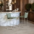 thumbnail image 3 of Pola Counter Stool Green Counter Stool, Modern Style, Cozy polyester linen fabric, Plywood, Indoor Bar, 3 of 9